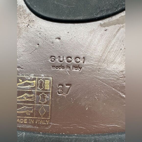 Gucci Kika GG Web Stripe Thong Sandals Black Red Flip Flop Flats EU 37 US 7 - Picture 6 of 9